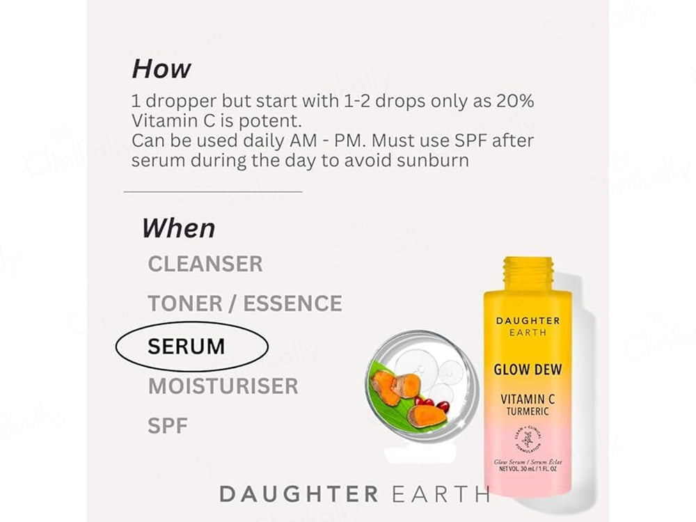 Daughter Earth Glow Dew 20% Vitamin C Turmeric Face Serum