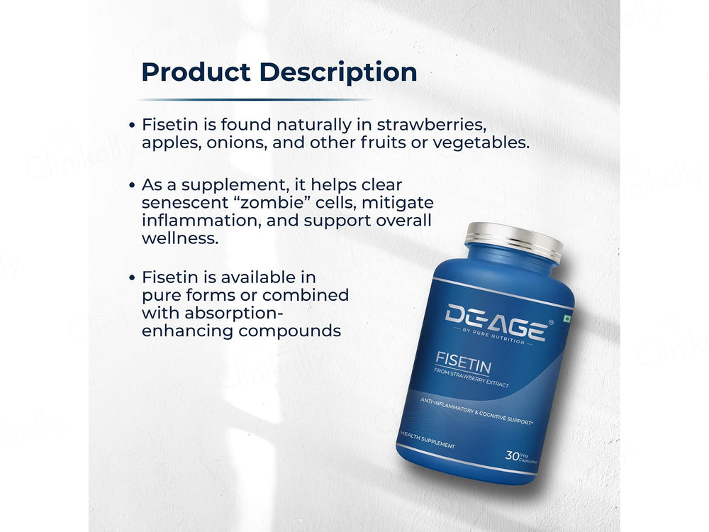 DeAge Fisetin Health Supplement Veg Capsule