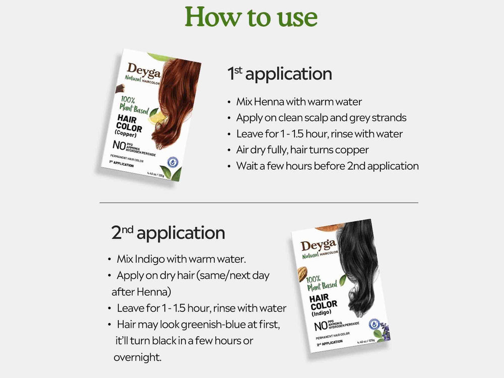 Deyga 100% Plant Based Hair Colour Kit - Black