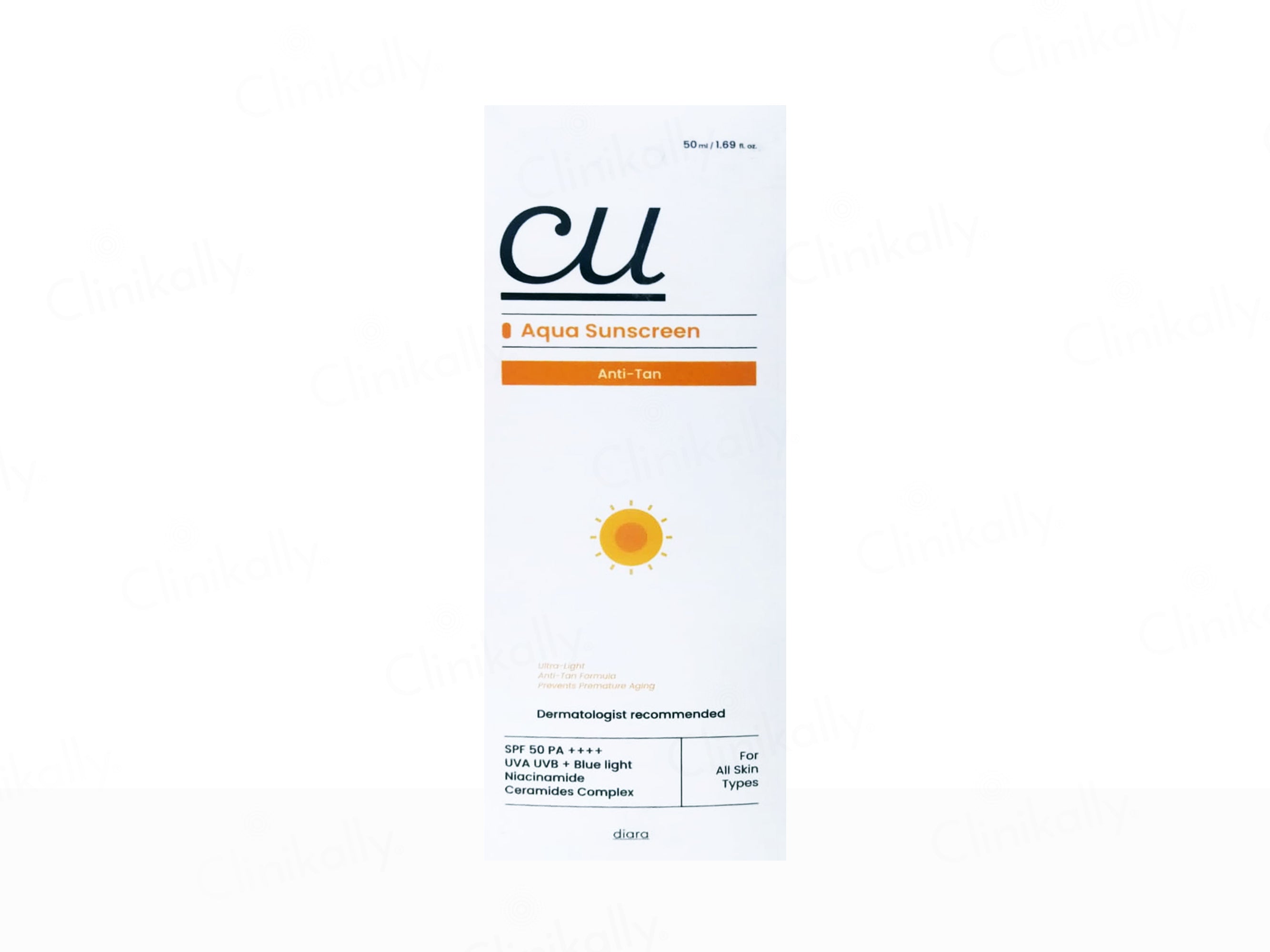 Diara CU Aqua Anti-Tan Ultra-Light Sunscreen SPF 50 PA++++