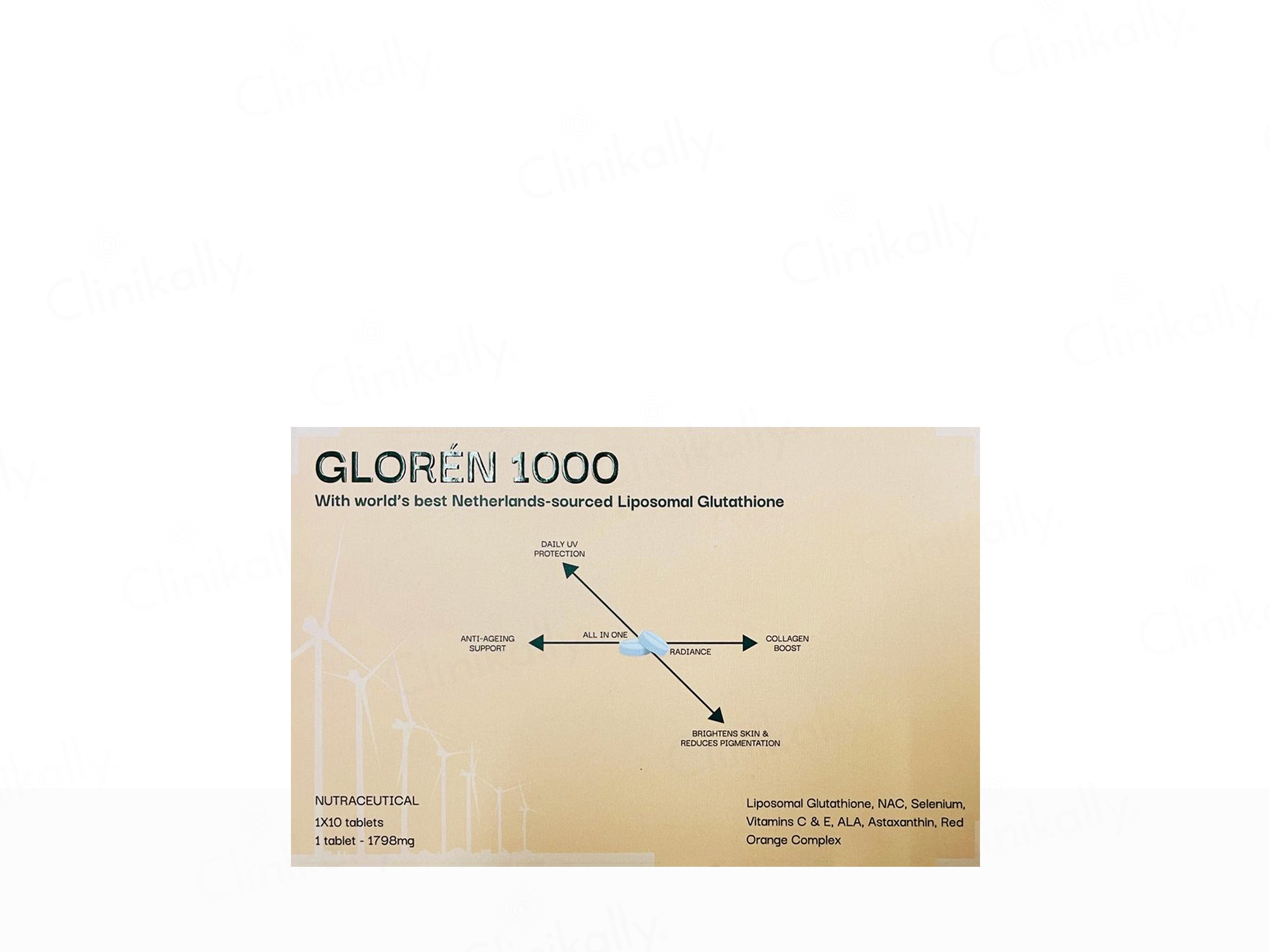 Diara Gloren 1000 Liposomal Glutathione Nutraceutical Tablet