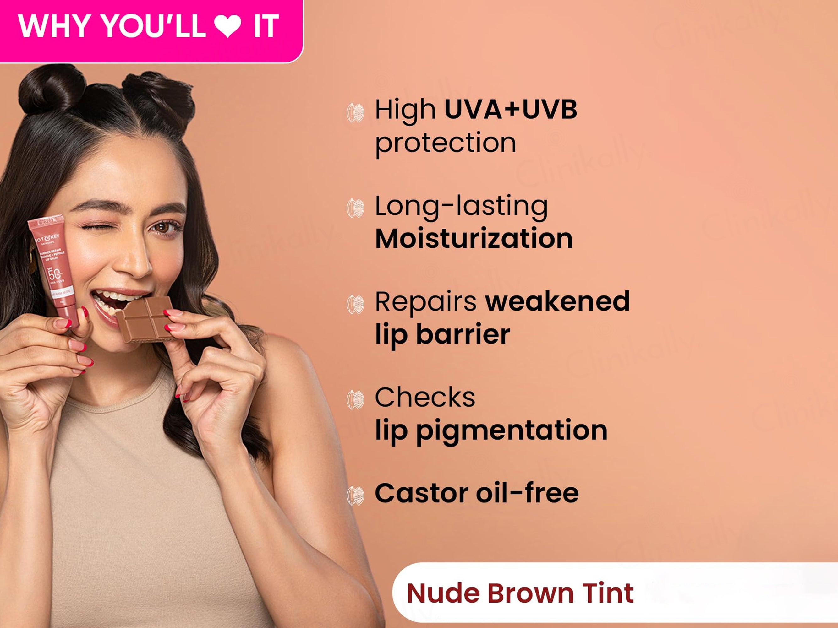 Dot & Key Barrier Repair Ceramide + Peptide Lip Balm SPF 50 PA+++ (Warm Nude)