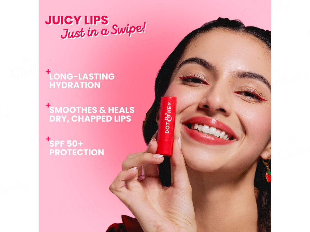 Dot & Key Barrier Repair Hydrating Tinted Lip Balm SPF 50 PA+++ (Strawberry Red)