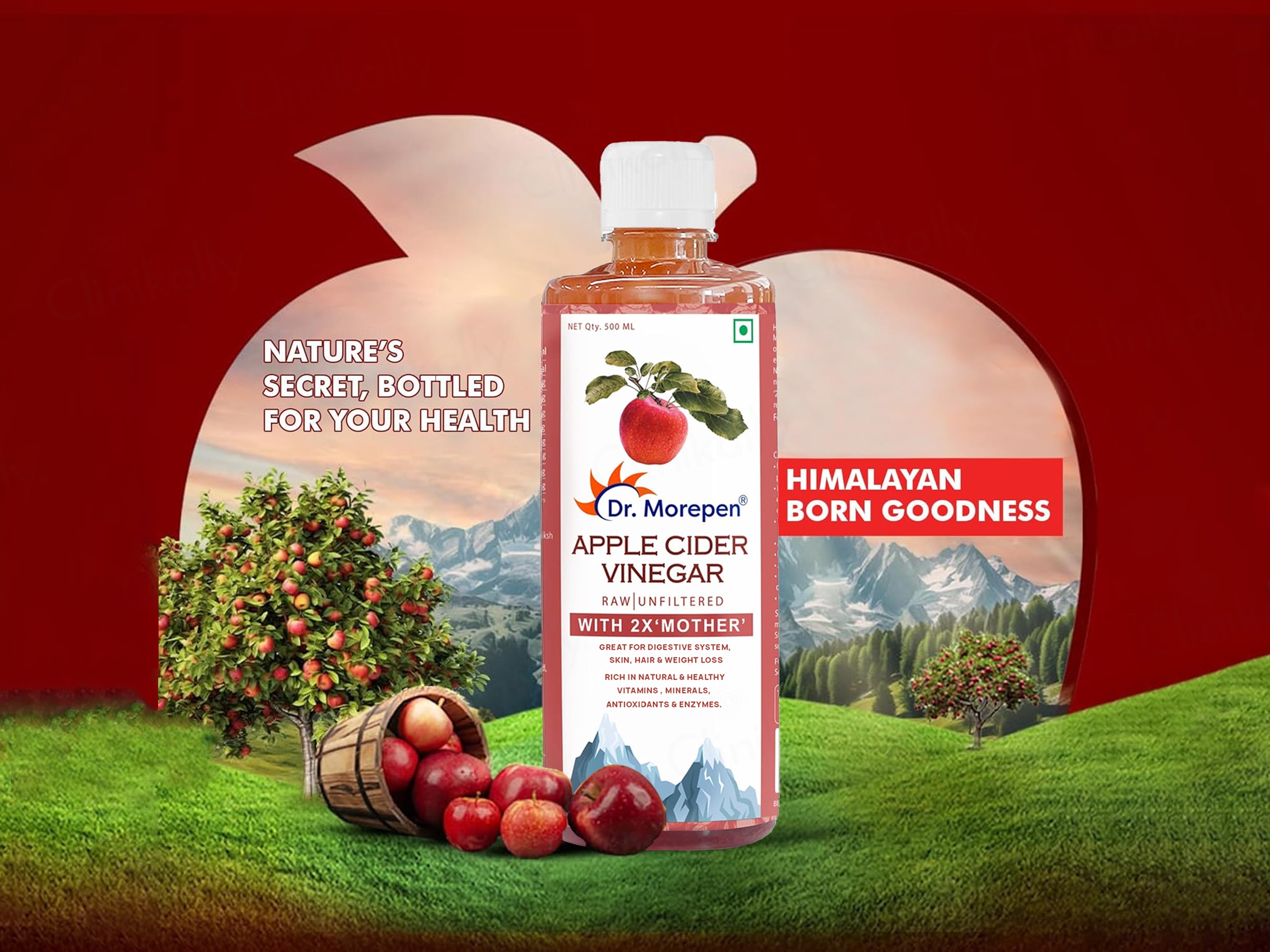 Dr. Morepen Apple Cider Vinegar With 2X Mother (Raw & Unfiltered)