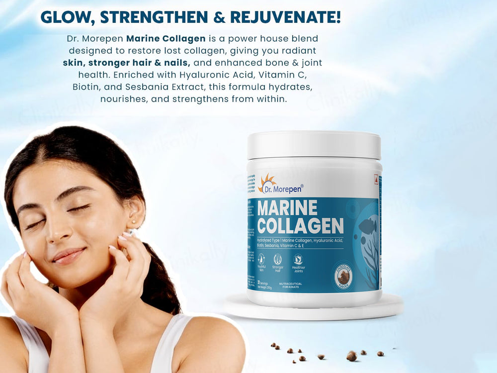 Dr. Morepen Hydrolyzed Type 1 Marine Collagen Powder - Chocolate Flavour