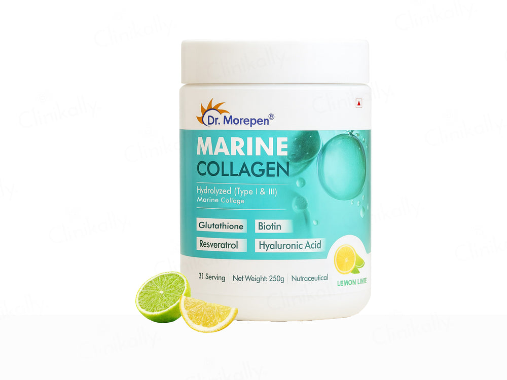 Dr. Morepen Hydrolyzed Type I & III Marine Collagen Powder - Lemon Lime Flavour