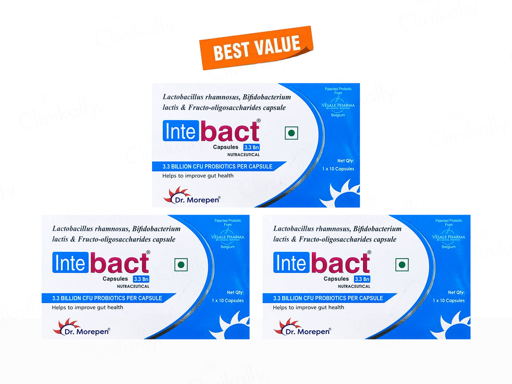 Dr. Morepen Intebact 3.3 Billion CFU Nutraceutical Capsule