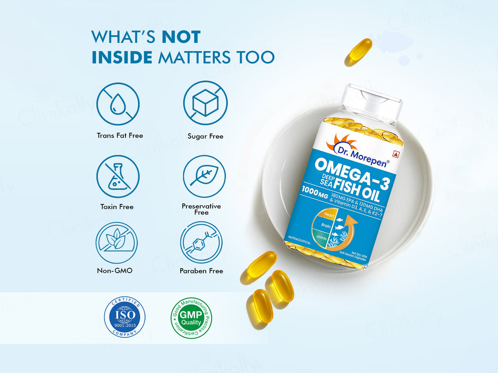 Dr. Morepen Omega-3 Deep Sea Fish Oil 1000mg Soft Gelatin Capsule