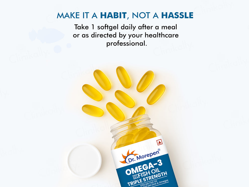 Dr. Morepen Omega-3 Deep Sea Fish Oil Triple Strength Soft Gelatin Capsule