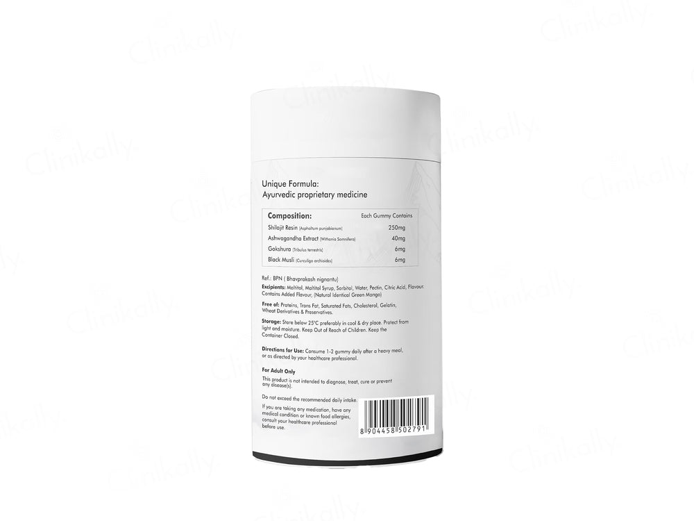 Dr. Morepen Performance Shilajit Sugar Free Gummies - Green Mango Flavour