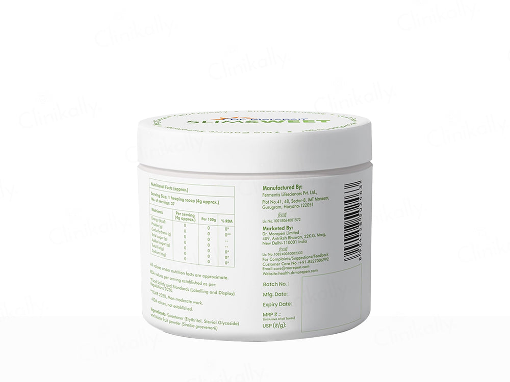 Dr. Morepen Slimsweet Natural Sugar Alternative Powder With Stevia & Monk Fruit