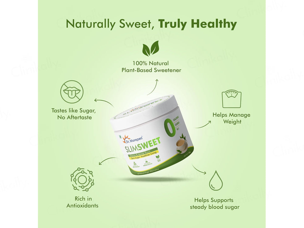 Dr. Morepen Slimsweet Natural Sugar Alternative Powder With Stevia & Monk Fruit
