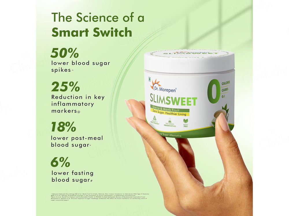Dr. Morepen Slimsweet Natural Sugar Alternative Powder With Stevia & Monk Fruit