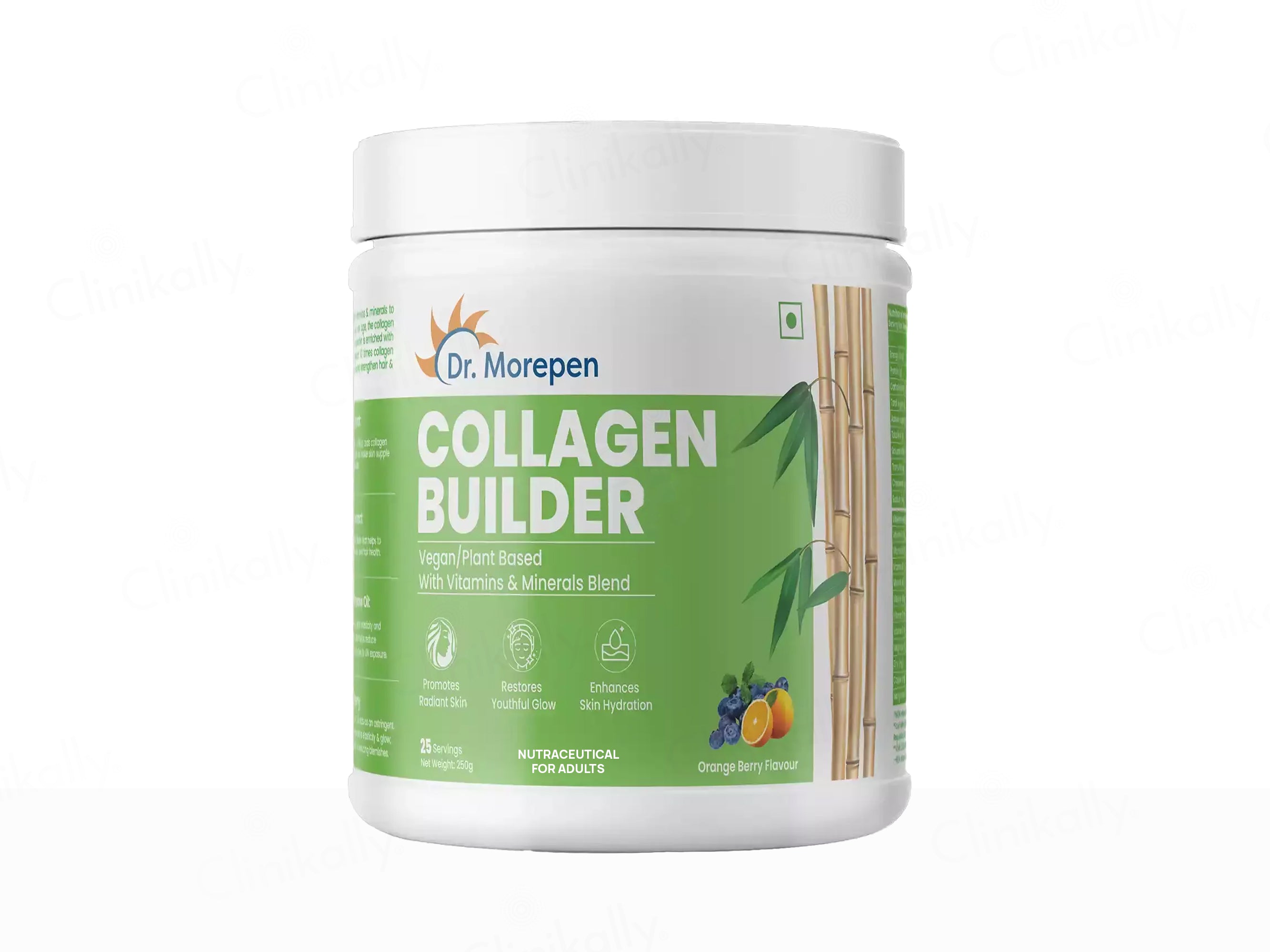 Dr. Morepen Vegan Plant Based Collagen Builder Powder - Orange Berry Flavour