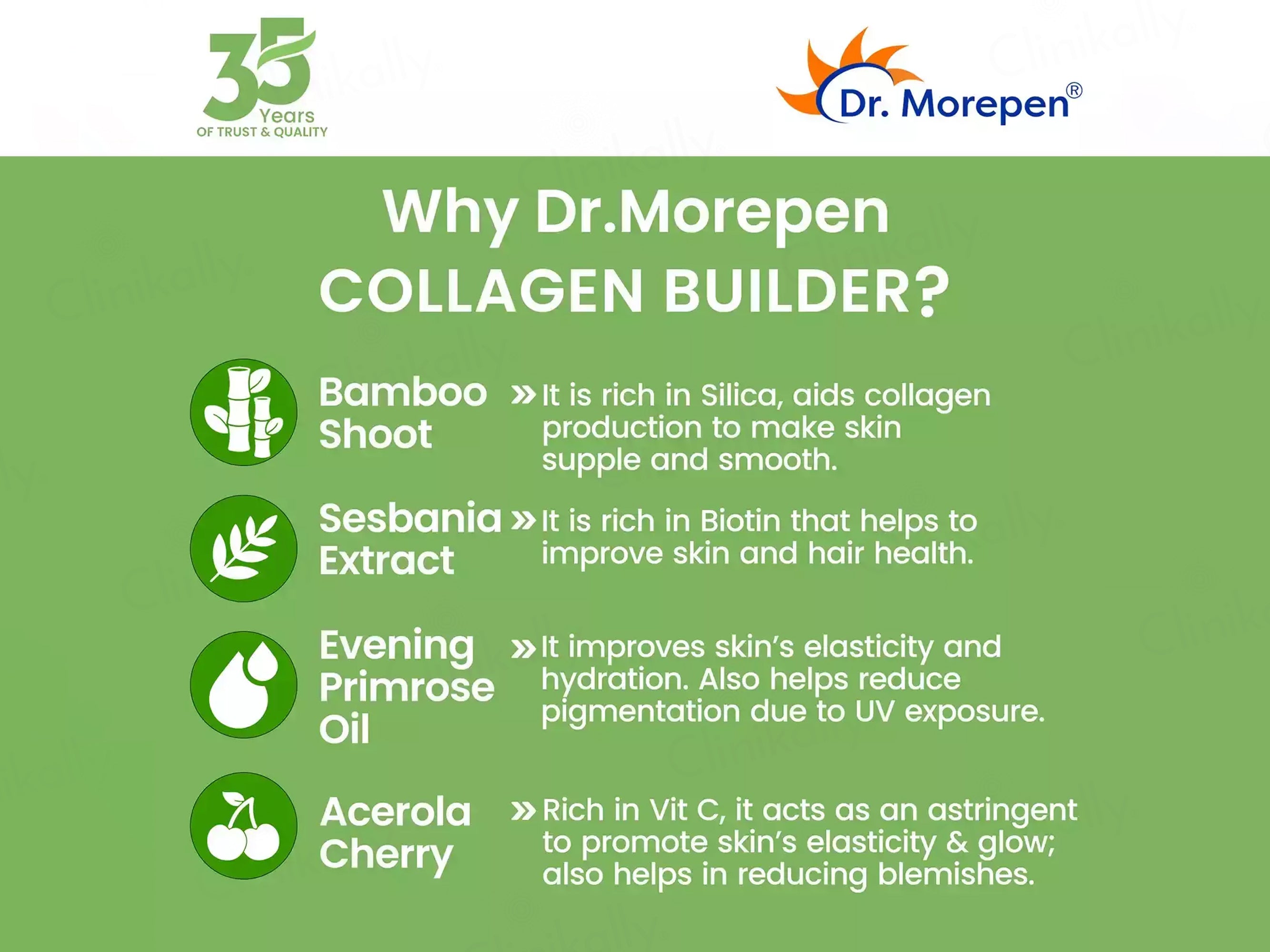 Dr. Morepen Vegan Plant Based Collagen Builder Powder - Orange Berry Flavour
