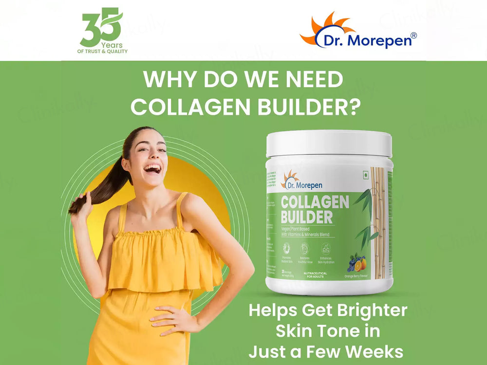 Dr. Morepen Vegan Plant Based Collagen Builder Powder - Orange Berry Flavour