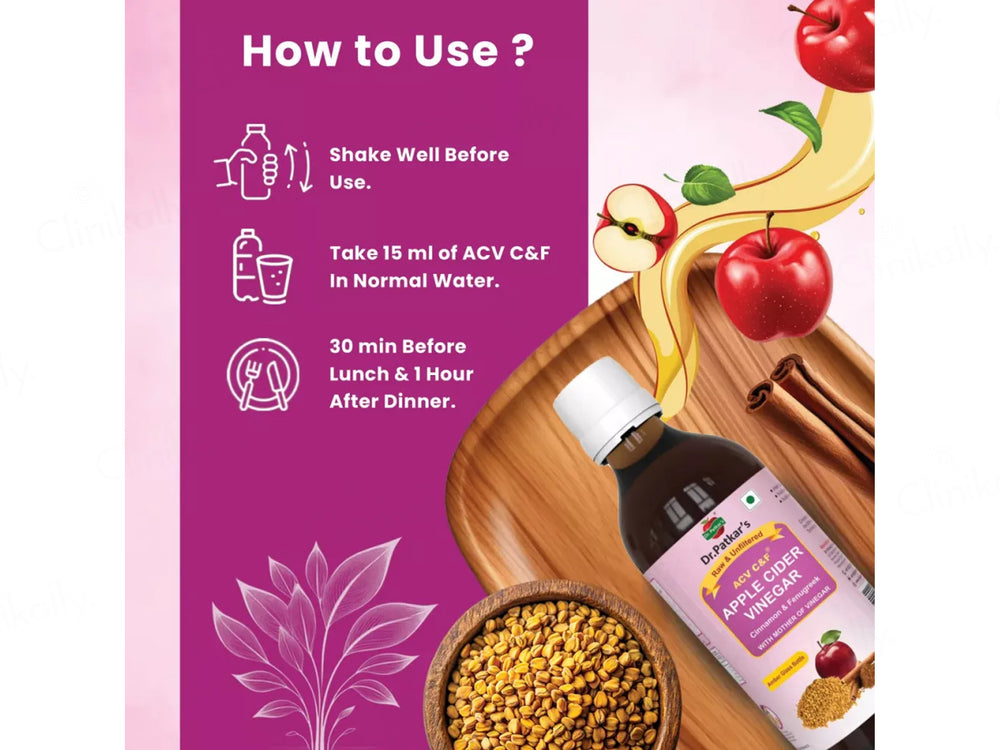Dr. Patkar's ACV C&F Cinnamon & Fenugreek Apple Cider Vinegar