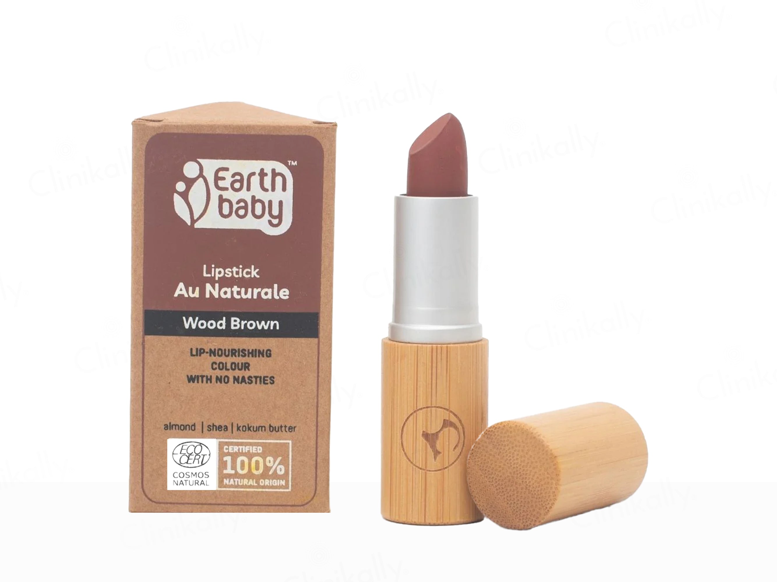 Earth Baby Lip-Nourishing Colour Lipstick Au Naturale - Wood Brown