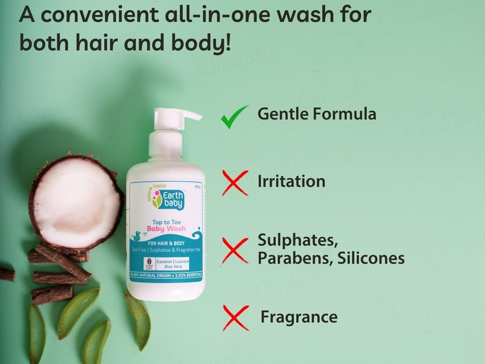 Earth Baby Top To Toe Baby Wash For Hair & Body