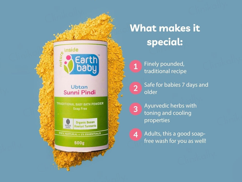 Earth Baby Ubtan Sunni Pindi Traditional Baby Bath Powder