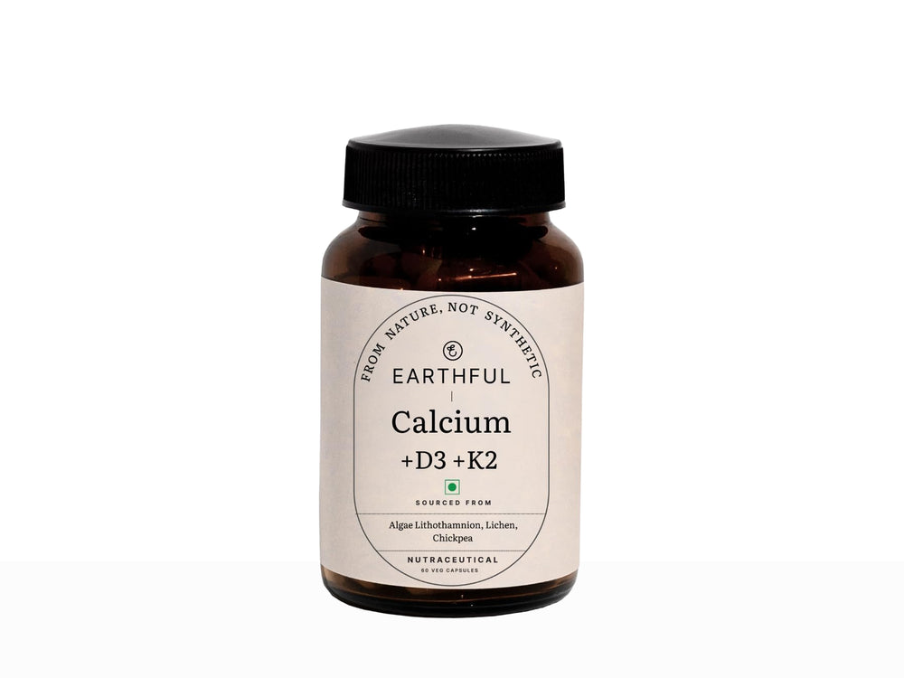 Earthful Calcium + D3 + K2 Health Supplement Veg Capsule