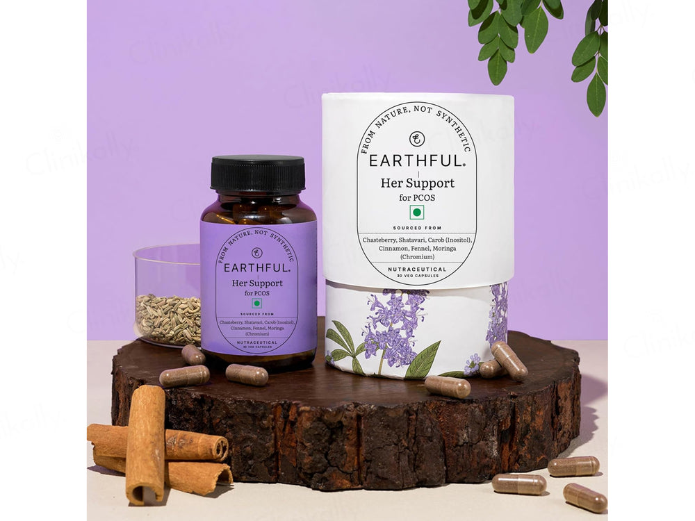 Earthful Her Support PCOS Nutraceutical Veg Capsule
