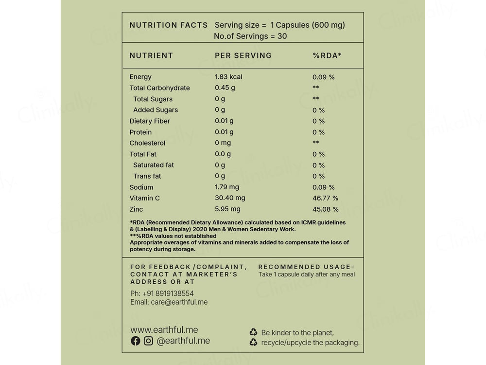 Earthful Immuno Peak Nutraceutical Veg Capsule