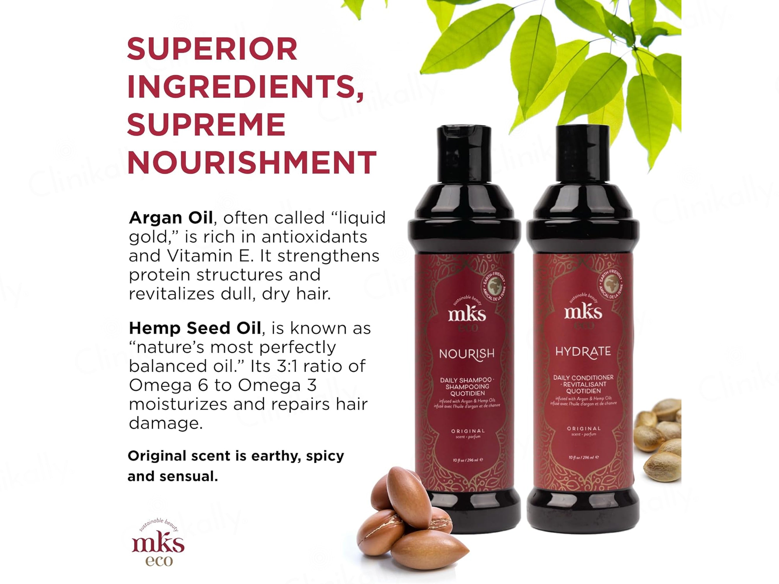 Earthly Body MKS Eco Nourish Daily Shampoo + Conditioner Combo