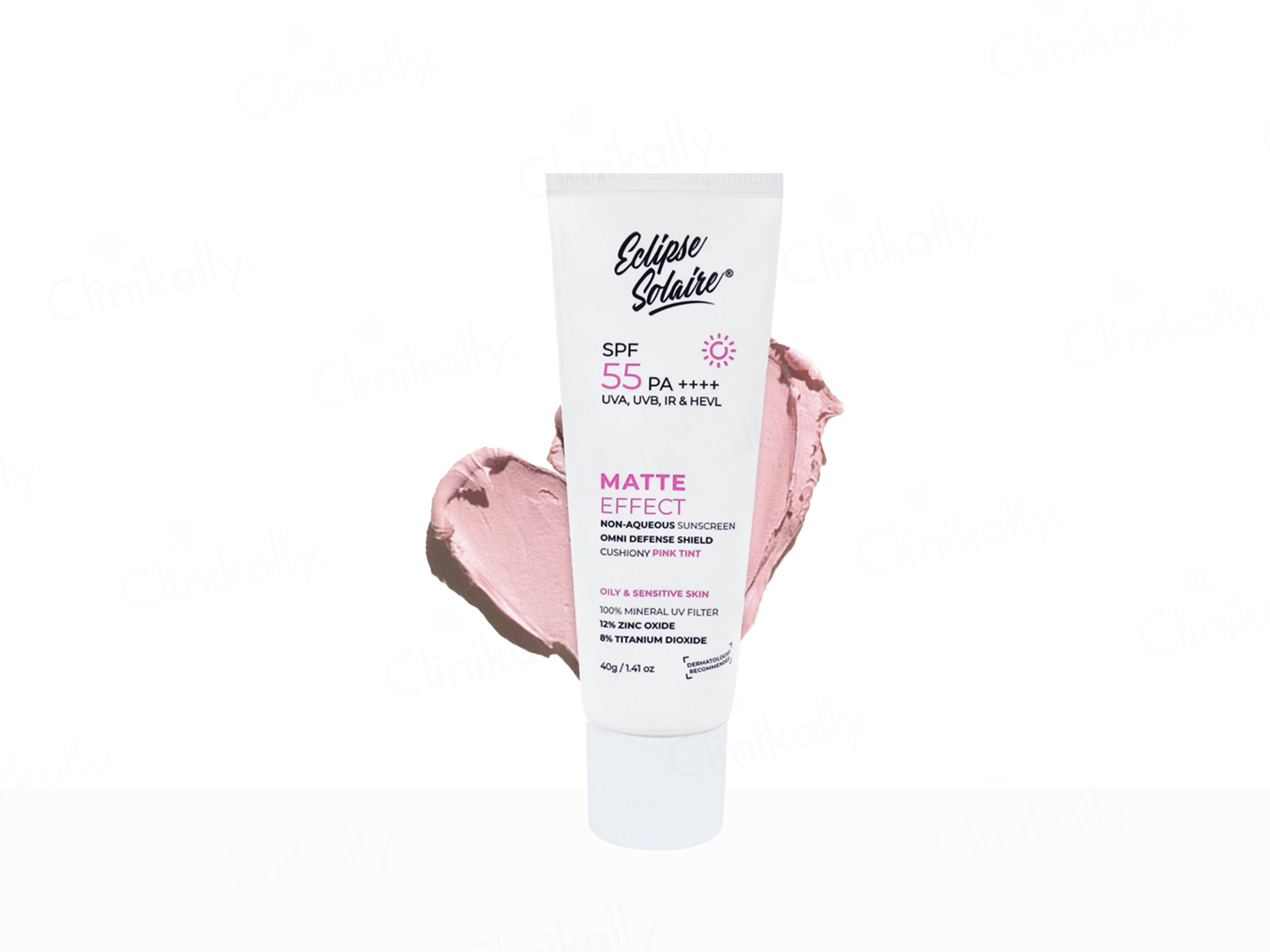 Eclipse Solaire Matte Effect Cushiony Pink Tint Non-Aqueous Sunscreen SPF 55 PA++++