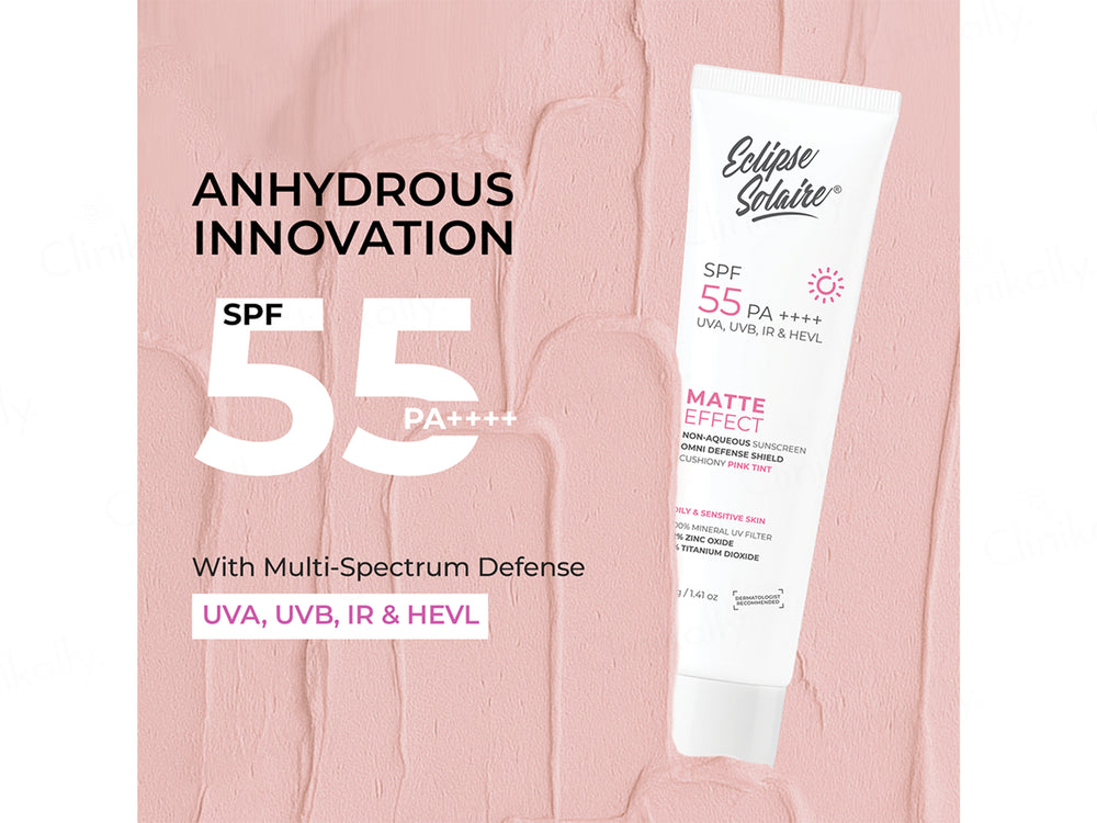 Eclipse Solaire Matte Effect Cushiony Pink Tint Non-Aqueous Sunscreen SPF 55 PA++++