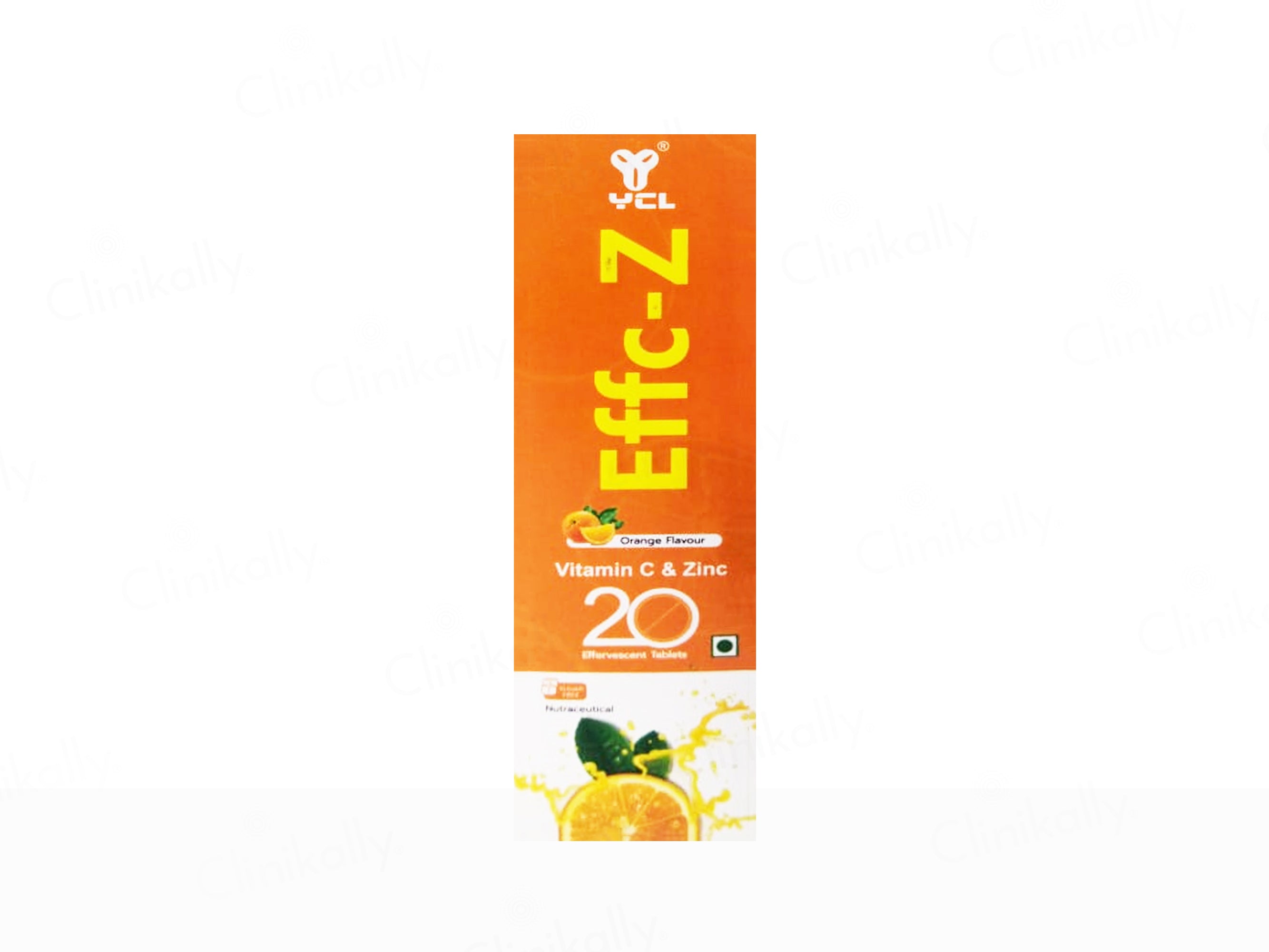 Effc-Z Vitamin C & Zinc Effervescent Tablet - Orange Flavour