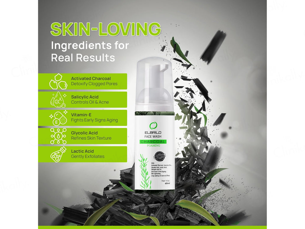 Elbrilo Activated Charcoal Oil Control Foaming Face Wash