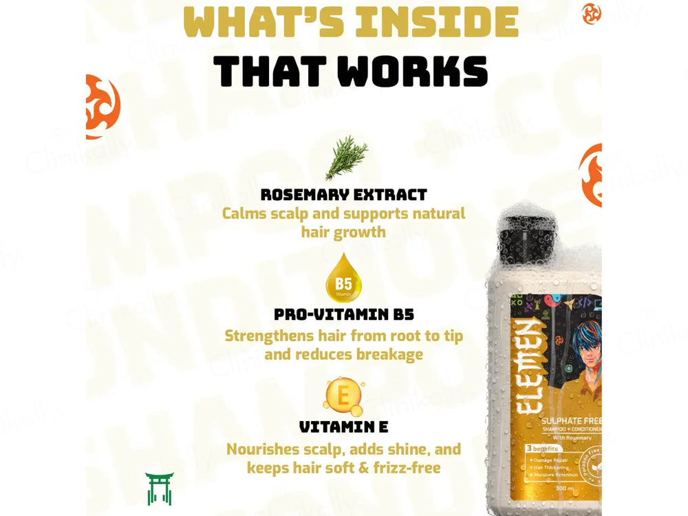 Elemen Sulphate Free Shampoo + Conditioner With Rosemary