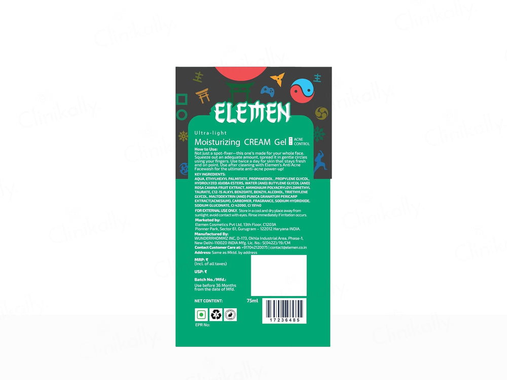 Elemen Ultra-Light Acne Control Moisturizing Cream Gel