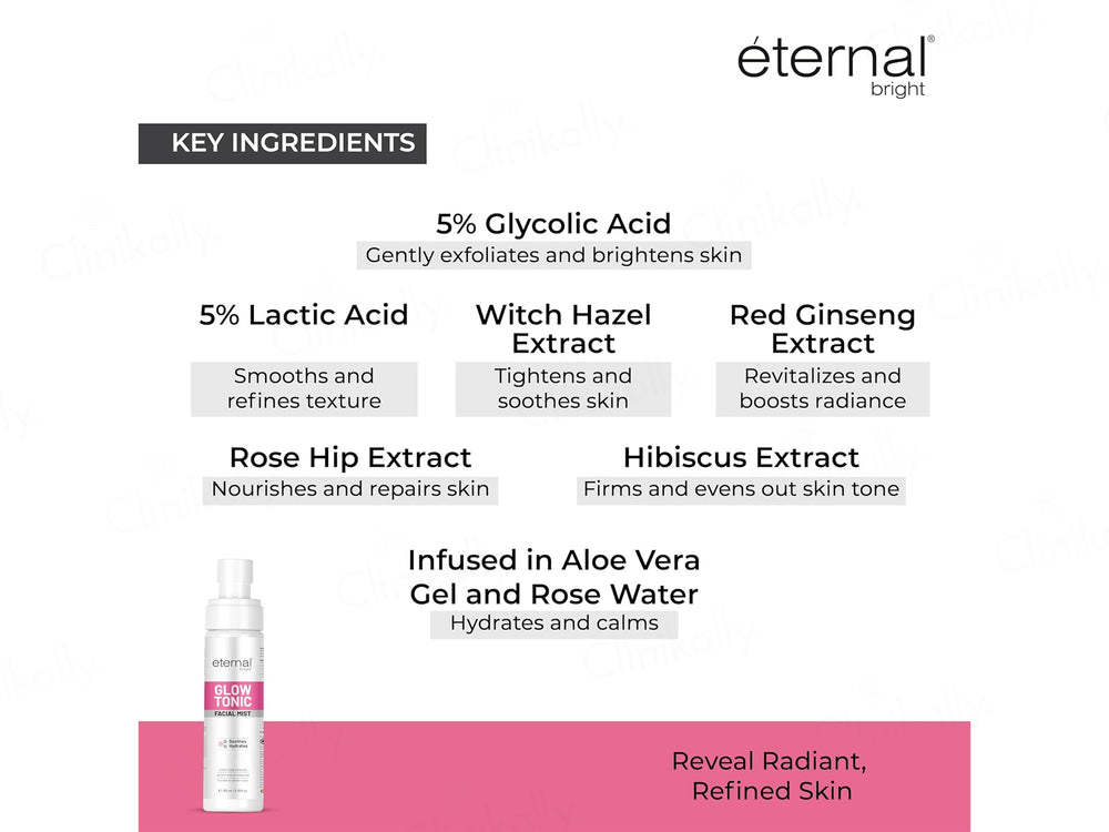 Eternal Bright Glow Tonic Exfoliating Facial Toner Mist