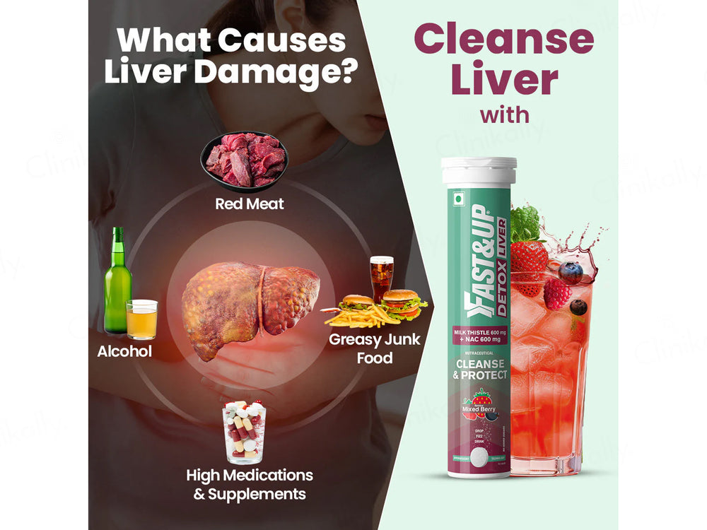 Fast&Up Liver Detox Effervescent Tablet - Mixed Berry Flavour