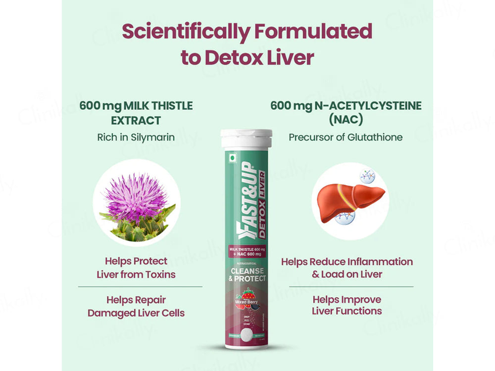 Fast&Up Liver Detox Effervescent Tablet - Mixed Berry Flavour