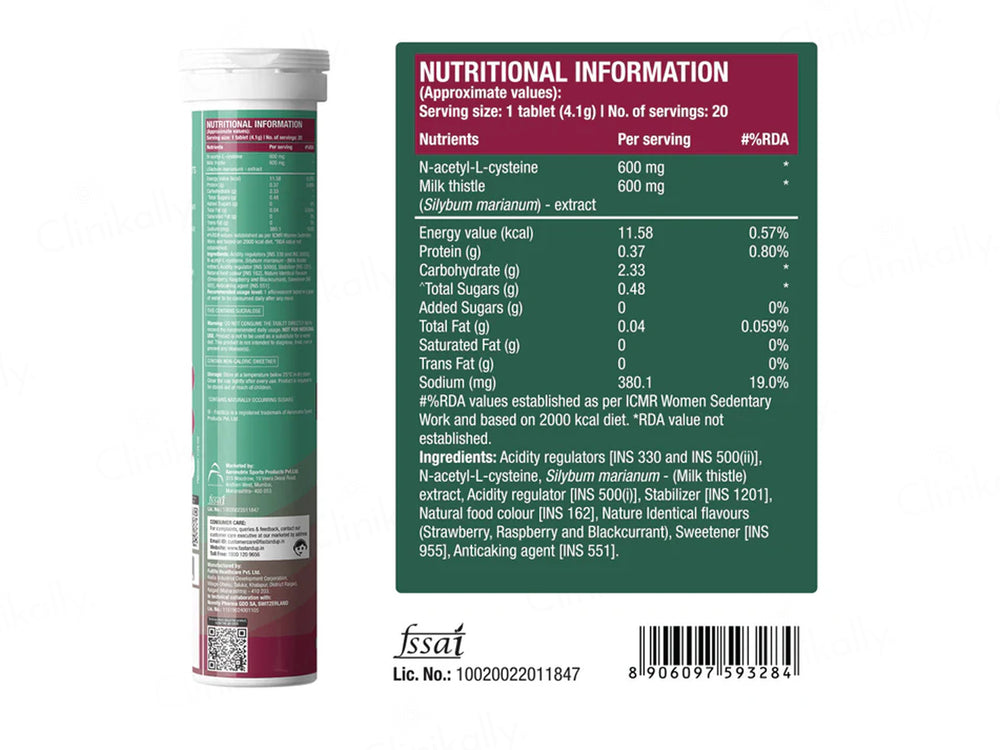 Fast&Up Liver Detox Effervescent Tablet - Mixed Berry Flavour