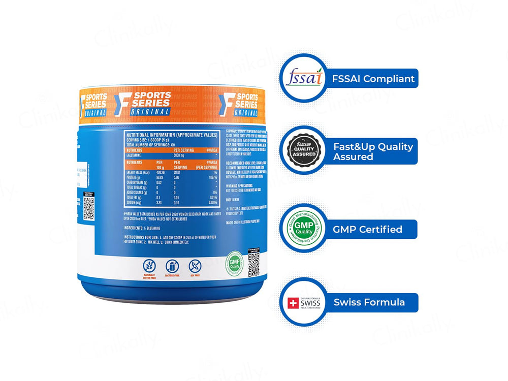 Fast&Up Glutamine 500mg Nutraceutical Powder