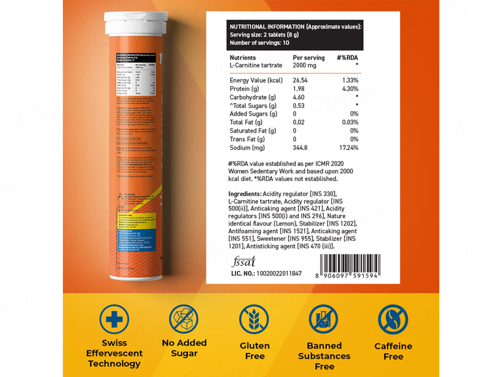 Fast&Up Carnilean L-Carnitine 2000mg Effervescent Tablet