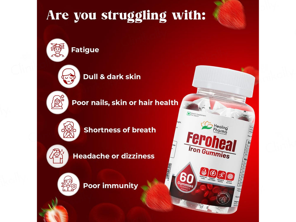 Feroheal Iron Gummies - Strawberry Flavour