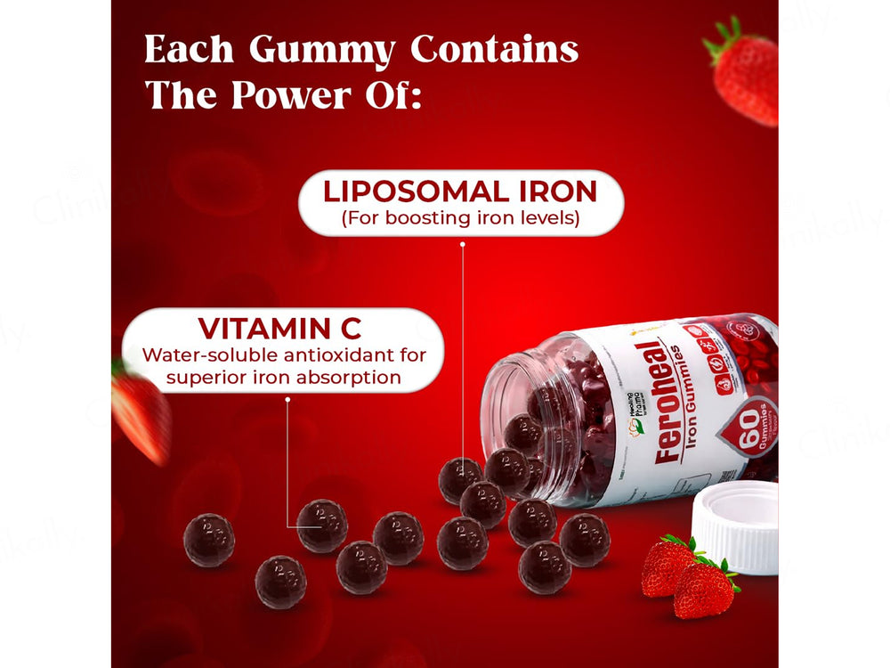 Feroheal Iron Gummies - Strawberry Flavour