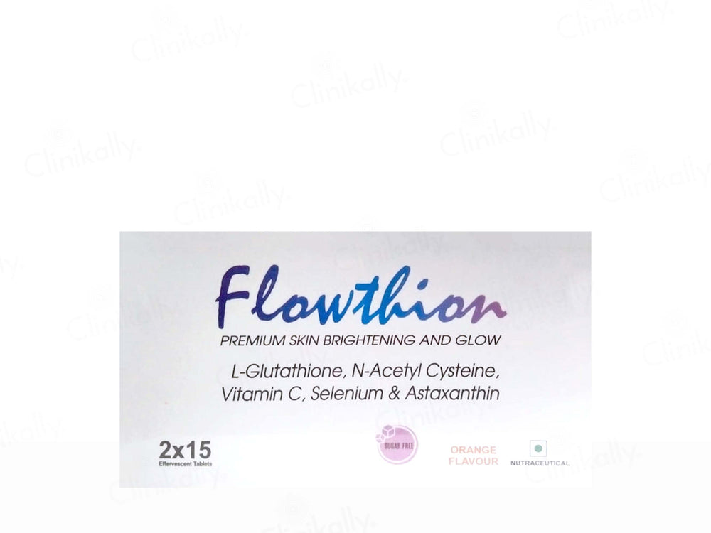 Flowthion Premium Skin Brightening And Glow Effervescent Tablet - Orange Flavour