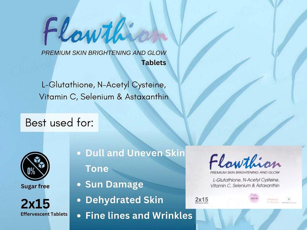 Flowthion Premium Skin Brightening And Glow Effervescent Tablet - Orange Flavour