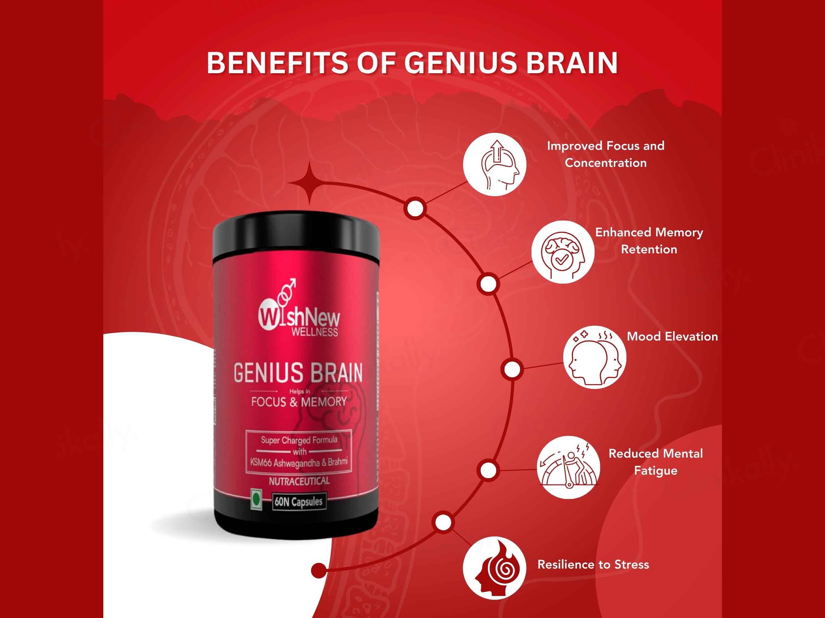 WishNew Wellness Genius Brain Focus & Memory Capsule