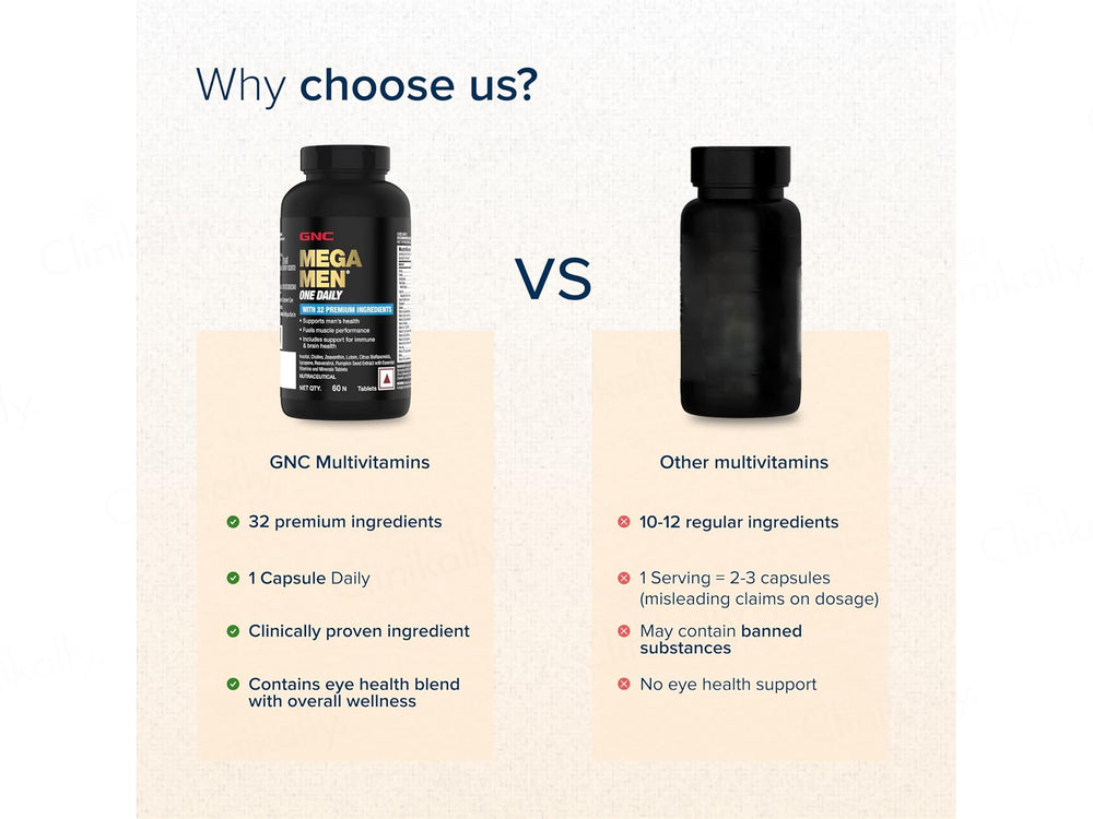 GNC Mega Men One Daily Health Supplement Tablet For Adults