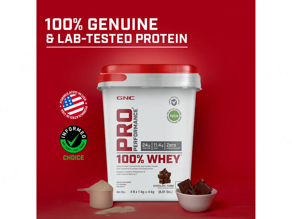GNC Pro Performance 100% Whey Protein Powder - Chocolate Fudge Flavour