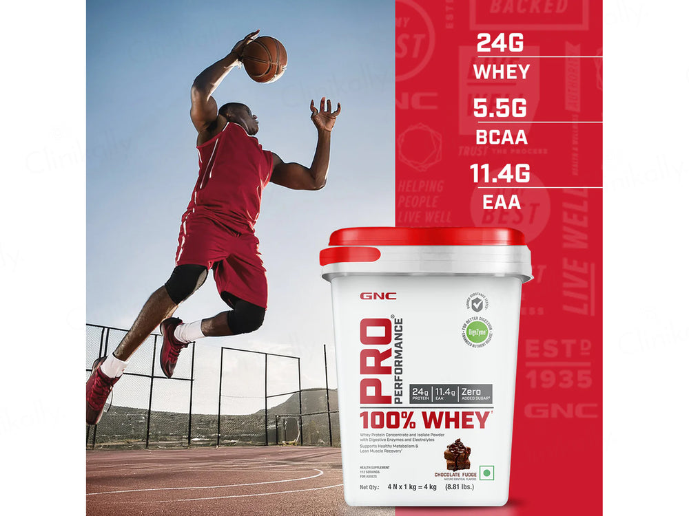 GNC Pro Performance 100% Whey Protein Powder - Chocolate Fudge Flavour