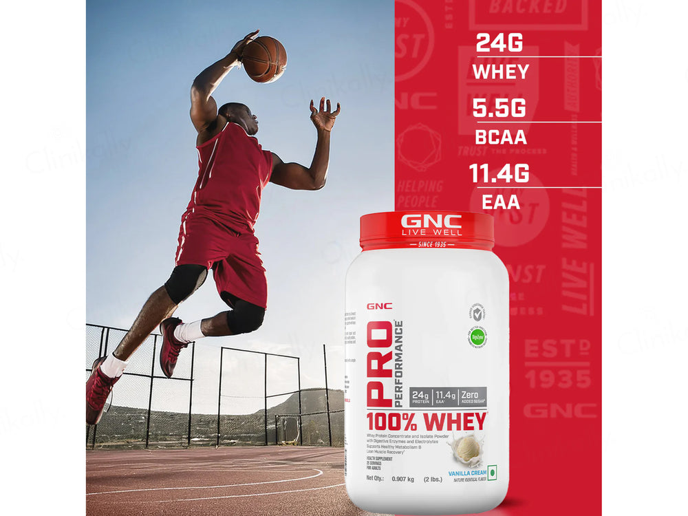GNC Pro Performance 100% Whey Protein Powder - Vanilla Cream Flavour