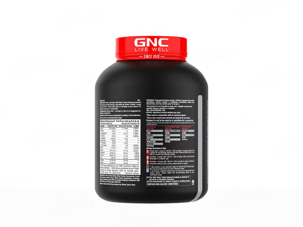 GNC Pro Performance AMP Gold 100% Whey Protein Advanced Powder - Double Rich Chocolate Flavour